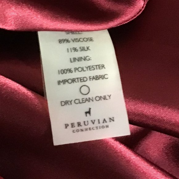 PERUVIAN CONNECTION Fall Leave Pattern Silk Blend Pleated Skirt - Picture 10 of 12